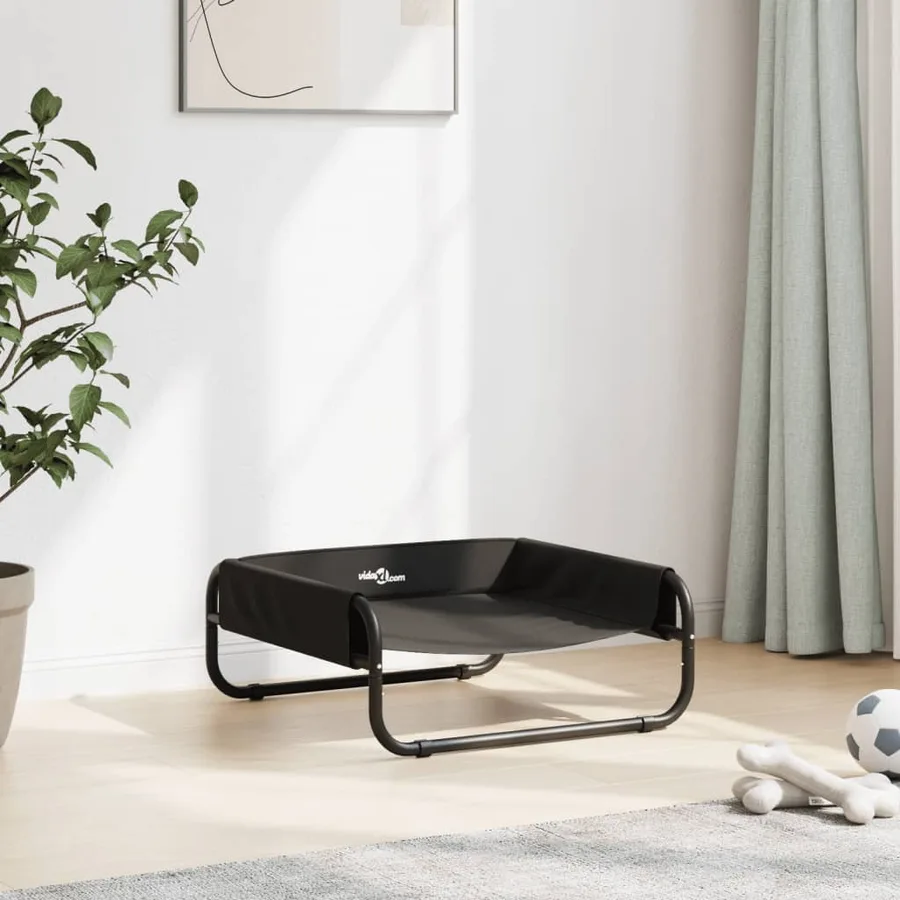 Lit surélevé pour chien anthracite tissu Oxford et acier - 3
