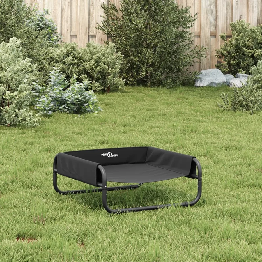 Lit surélevé pour chien anthracite tissu Oxford et acier - 4