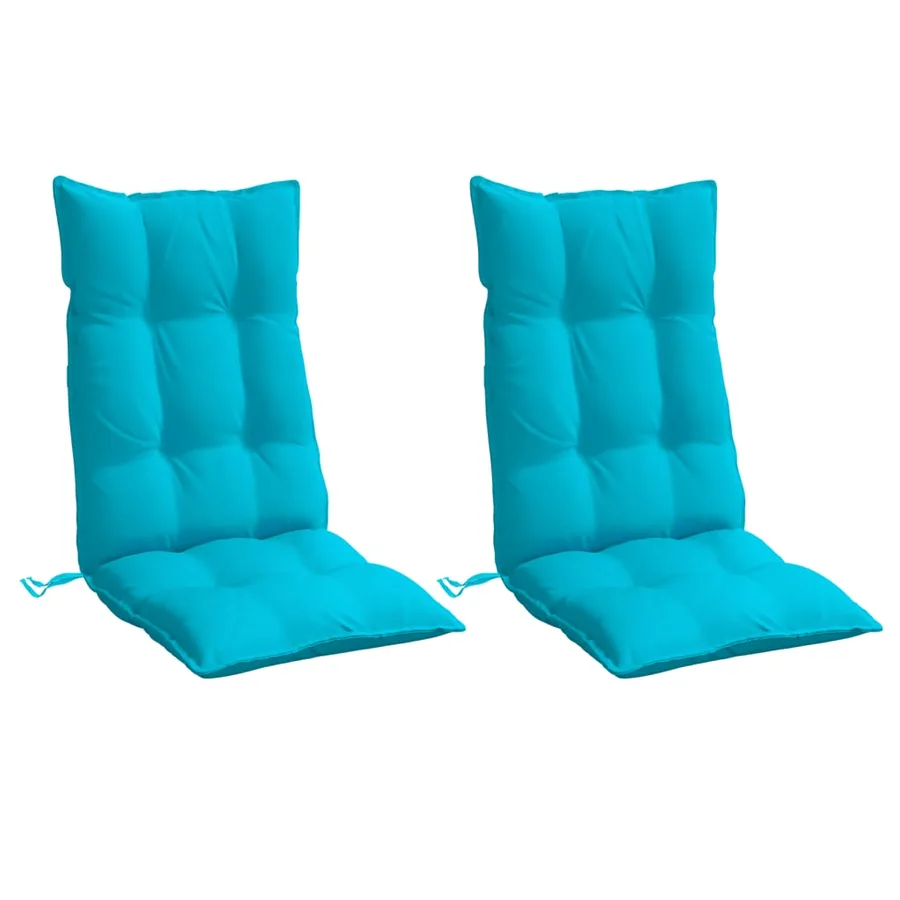 Coussins de chaise à dossier haut lot de 2 turquoise - 3