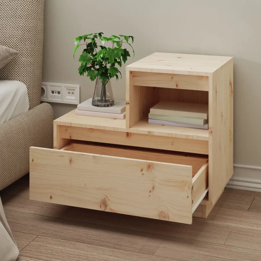 Tables de chevet 2 pcs Gris 60x34x51 cm Bois de pin solide - 4