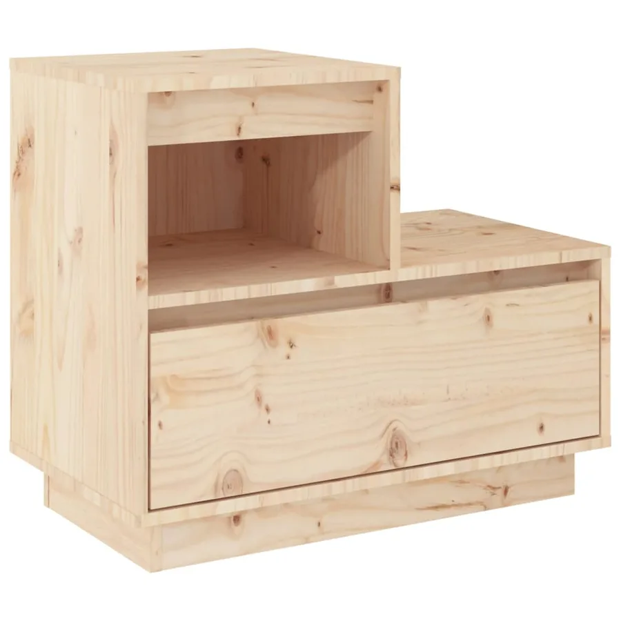 Tables de chevet 2 pcs Gris 60x34x51 cm Bois de pin solide - 5