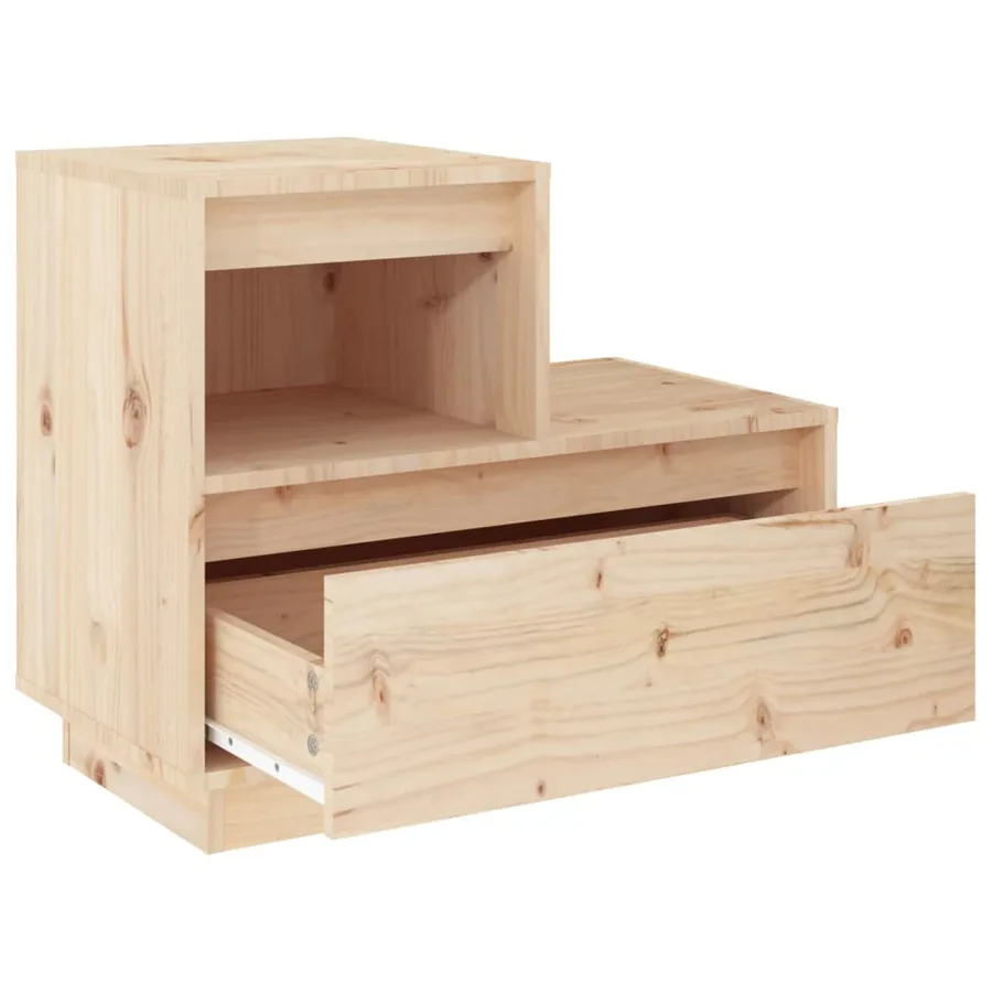 Tables de chevet 2 pcs Gris 60x34x51 cm Bois de pin solide - 7