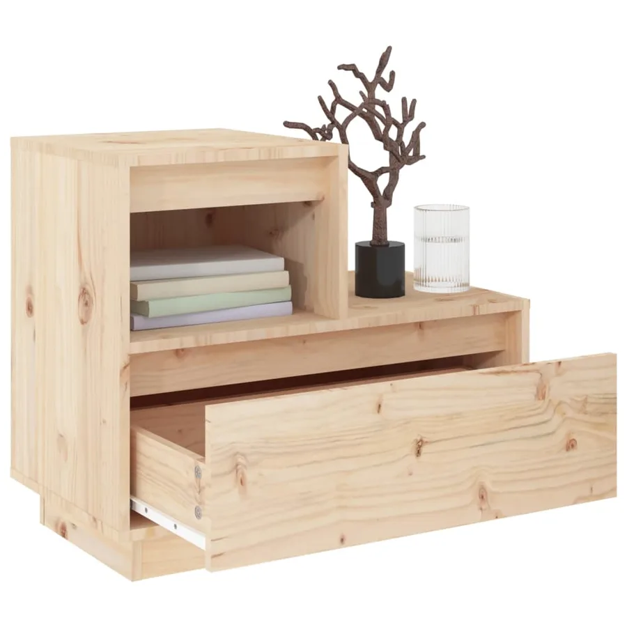 Tables de chevet 2 pcs Gris 60x34x51 cm Bois de pin solide - 9