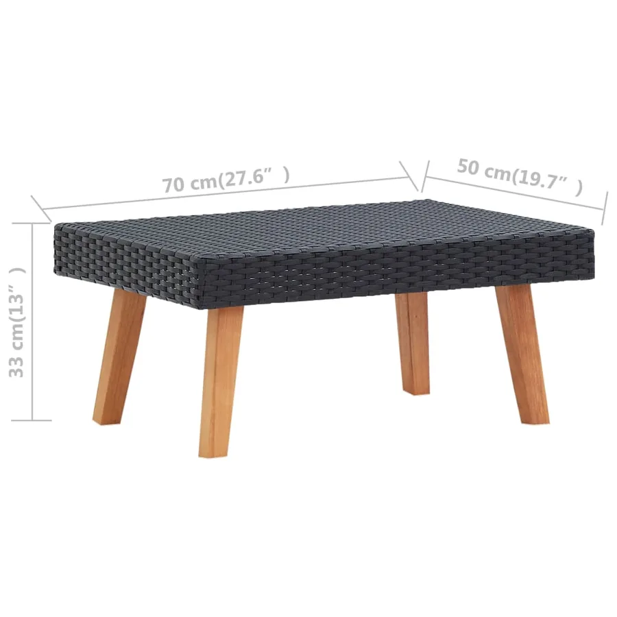 Salon de jardin 3 pcs avec coussins Résine tressée Noir - 10