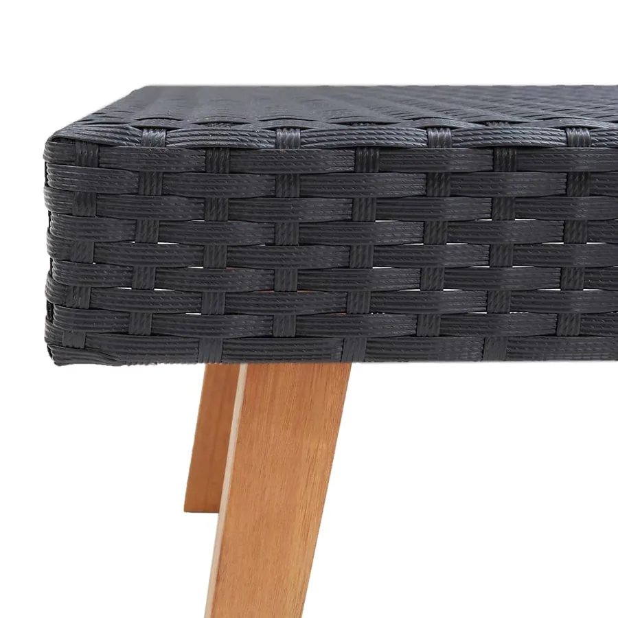 Salon de jardin 3 pcs avec coussins Résine tressée Noir - 8