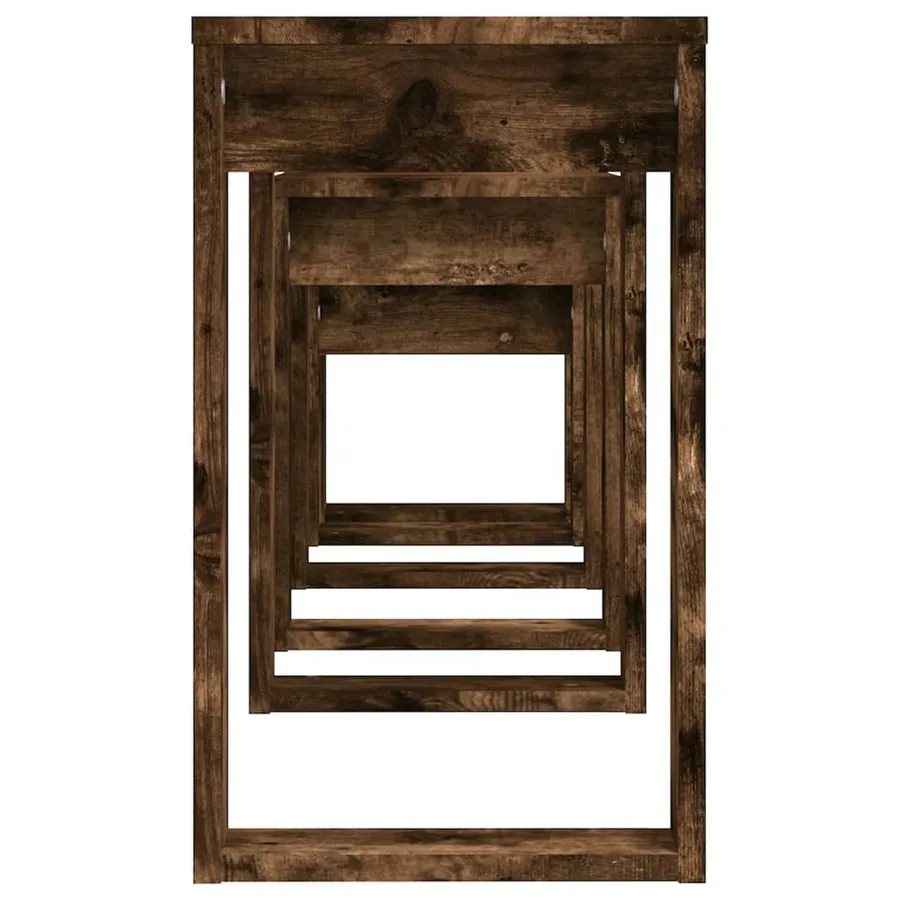 Tables gigognes 3 pcs Chêne fumé Bois d'ingénierie - 9