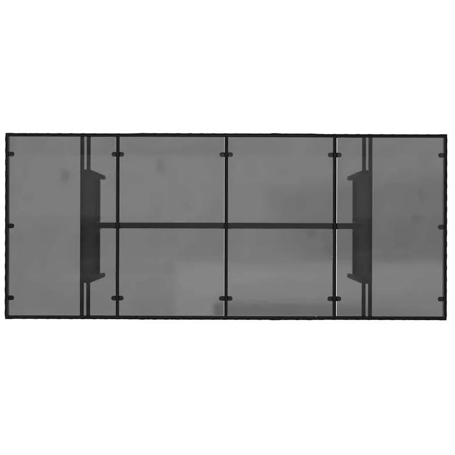 Table de jardin dessus en verre noir 190x80x74cm résine tressée - 7