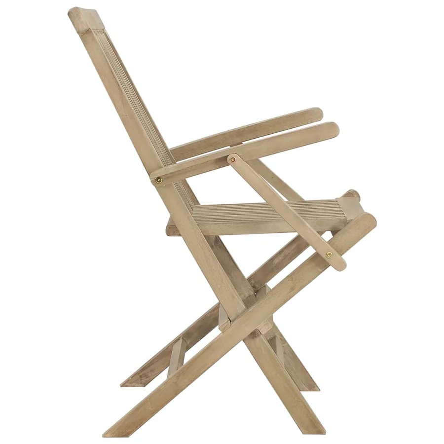 Chaises de jardin pliantes lot de 2 gris 56x61x89cm bois teck - 5