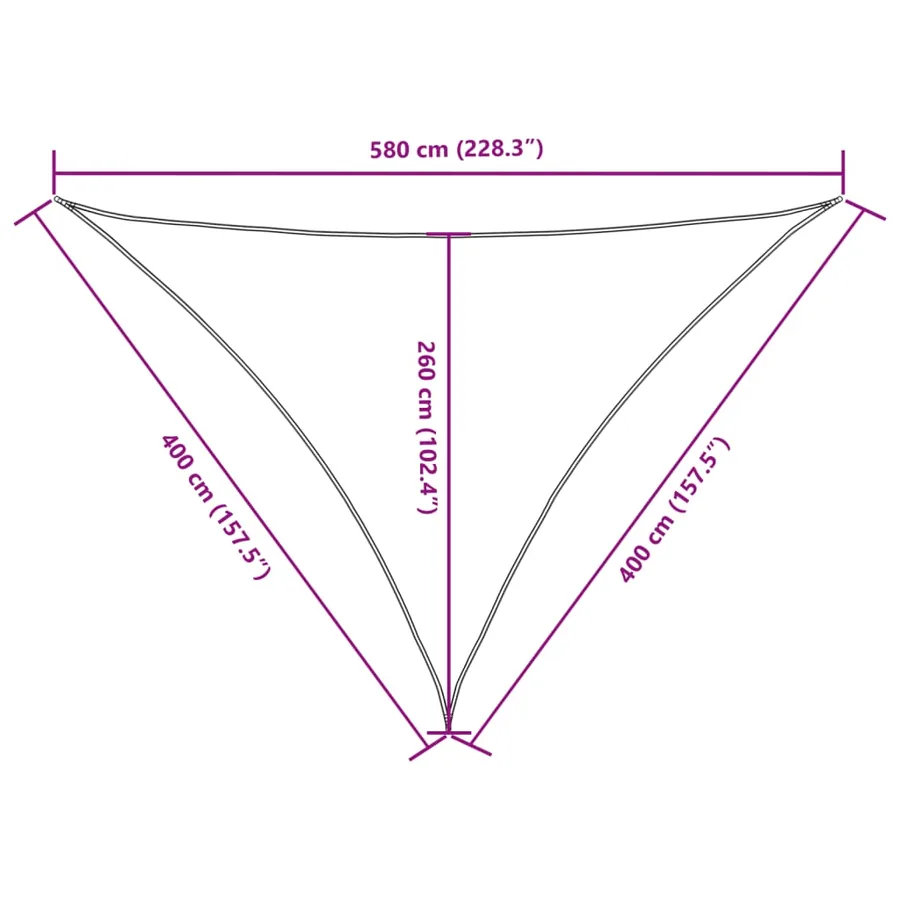 Voile parasol tissu oxford triangulaire 4x4x5,8 m vert foncé - 10