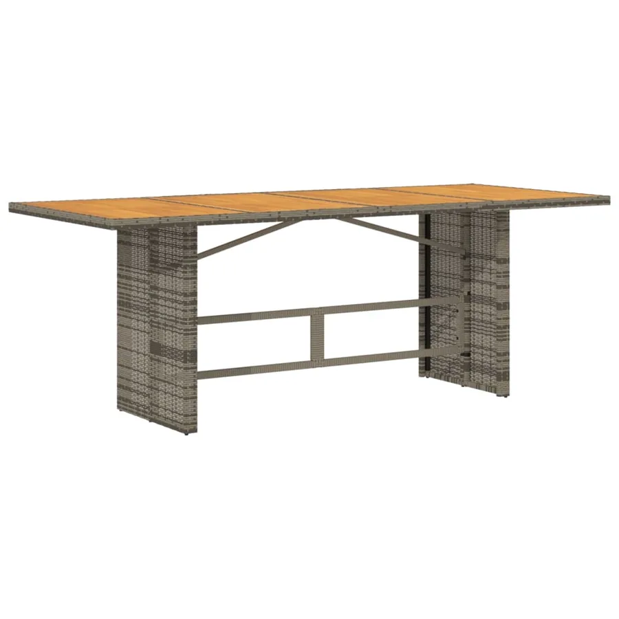 Table de jardin avec dessus en bois d'acacia gris 190x80x74 cm - 5