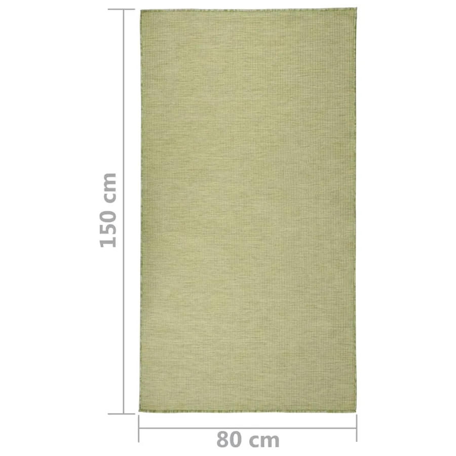 Tapis à tissage plat d'extérieur 80x150 cm Vert - 6