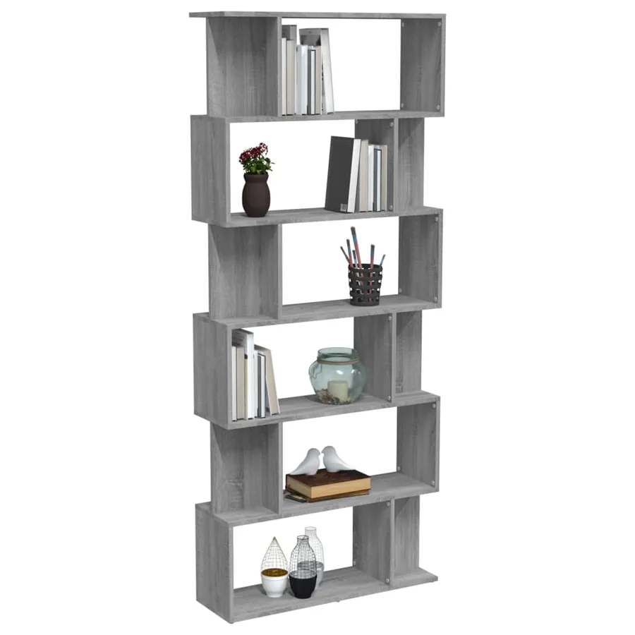 Bibliothèque/Cloison Sonoma gris 80x24x192 cm Bois d'ingénierie - 4
