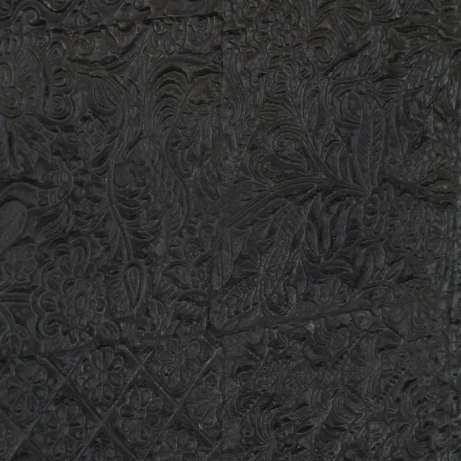 Meuble TV Noir 115x30x46 cm Bois massif de manguier - 6