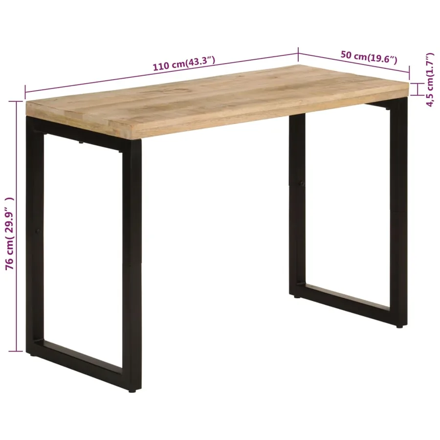 Table à dîner 110x50x76 cm Bois de manguier massif - 8