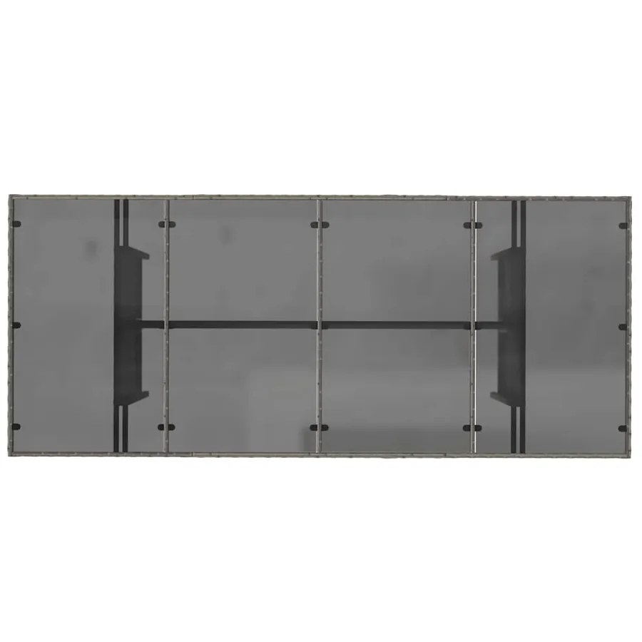Table de jardin dessus en verre gris 190x80x74cm résine tressée - 7