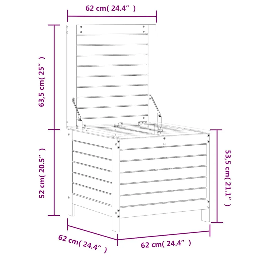 Repose-pied de jardin 62x63,5x53,5 cm bois massif de douglas - 10
