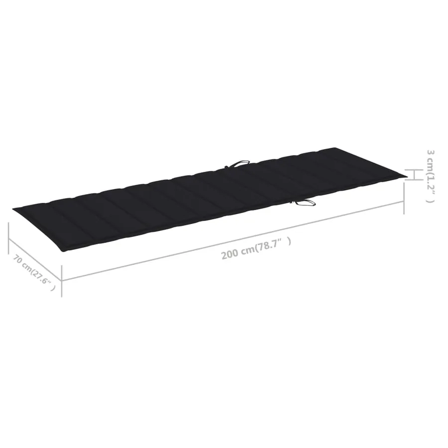 Chaise longue de jardin avec table et coussin Pin imprégné - 9