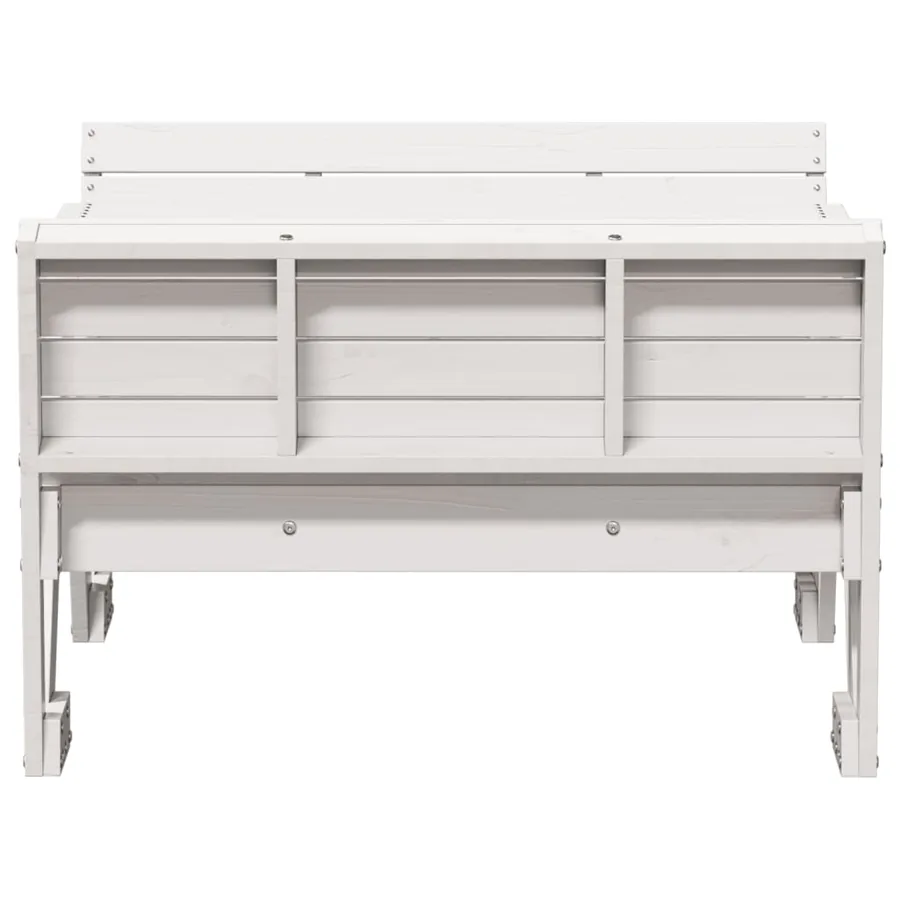 Table de pique-nique pour enfants blanc bois massif de pin - 4