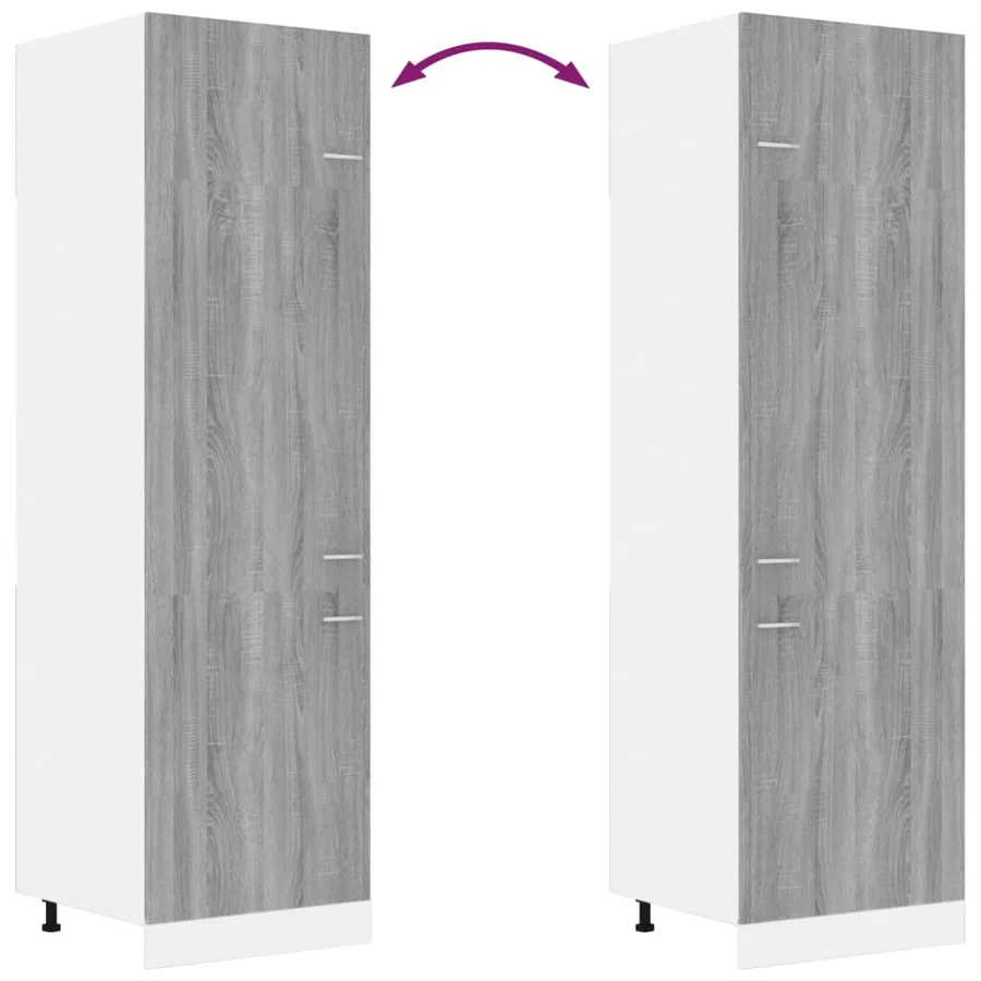 Armoire réfrigérée "Lyon" Gris Sonoma 60 x 57 x 207 cm Bois d'ingénierie - 6
