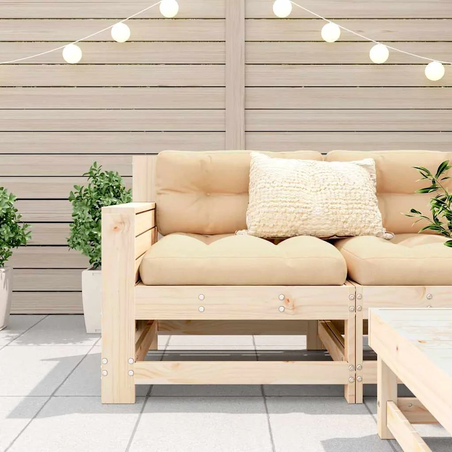 Canapé de jardin accoudoir 69x62x70,5 cm bois massif de pin - 3