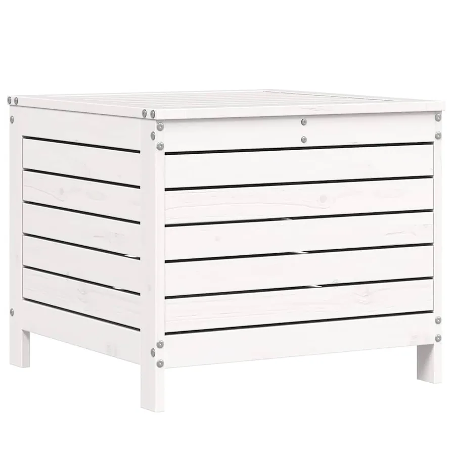 Repose-pied de jardin blanc 62x63,5x53,5 cm bois de pin massif - 2