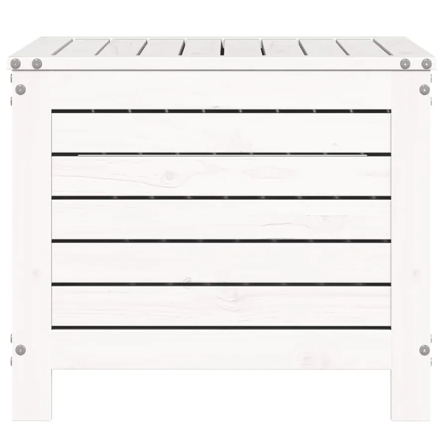 Repose-pied de jardin blanc 62x63,5x53,5 cm bois de pin massif - 5