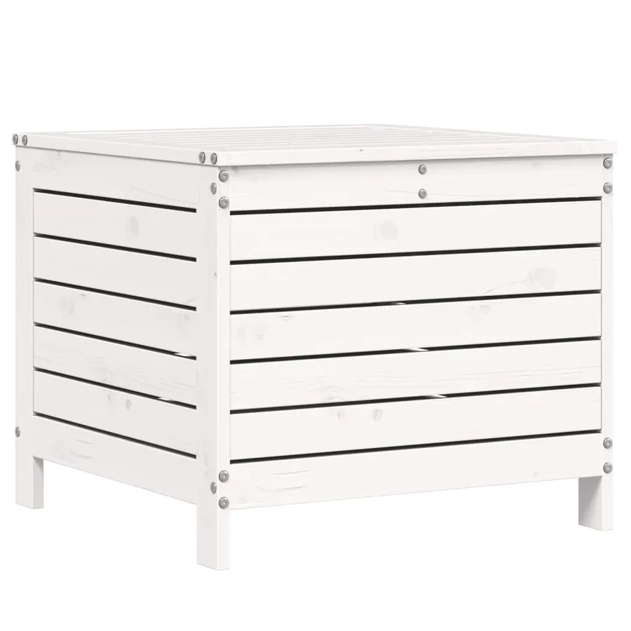 Repose-pied de jardin blanc 62x63,5x53,5 cm bois de pin massif - 6