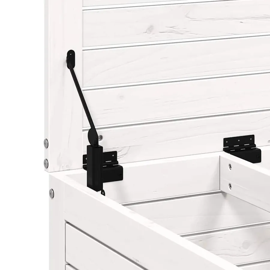 Repose-pied de jardin blanc 62x63,5x53,5 cm bois de pin massif - 8