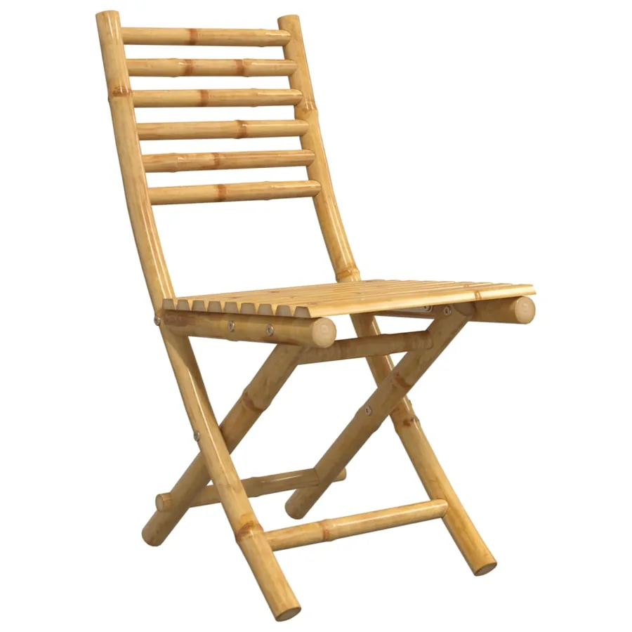 Chaises pliables de jardin lot de 8 43x54x88 cm bambou - 3