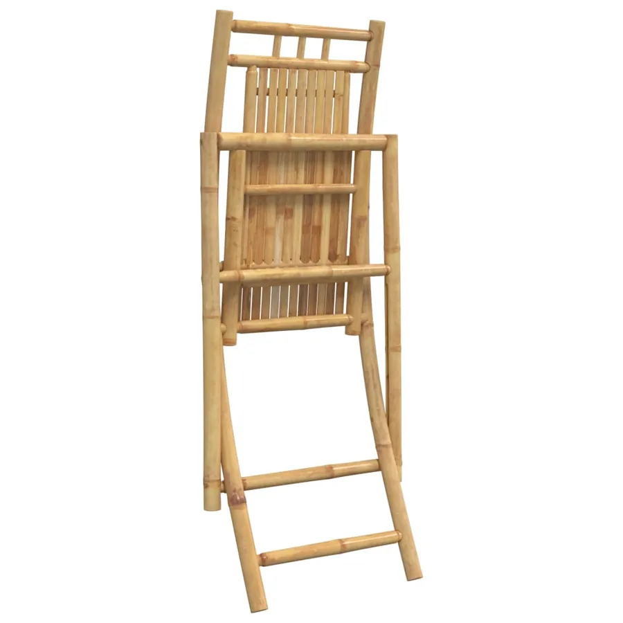 Chaises pliables de jardin lot de 6 46x66x99 cm bambou - 8
