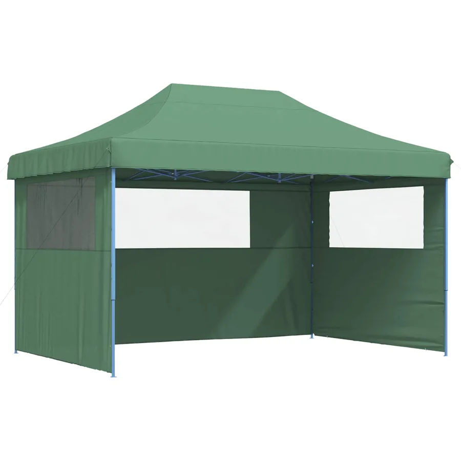 Tente de réception pliable escamotable 3 parois latérales vert - 2