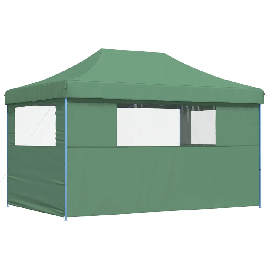 Tente de réception pliable escamotable 3 parois latérales vert - 5