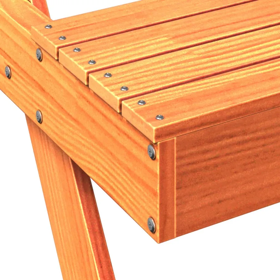 Table de pique-nique cire marron 105x134x75 cm bois massif pin - 7