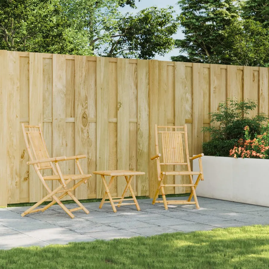 Chaises pliables de jardin lot de 2 53x66x99 cm bambou - 3