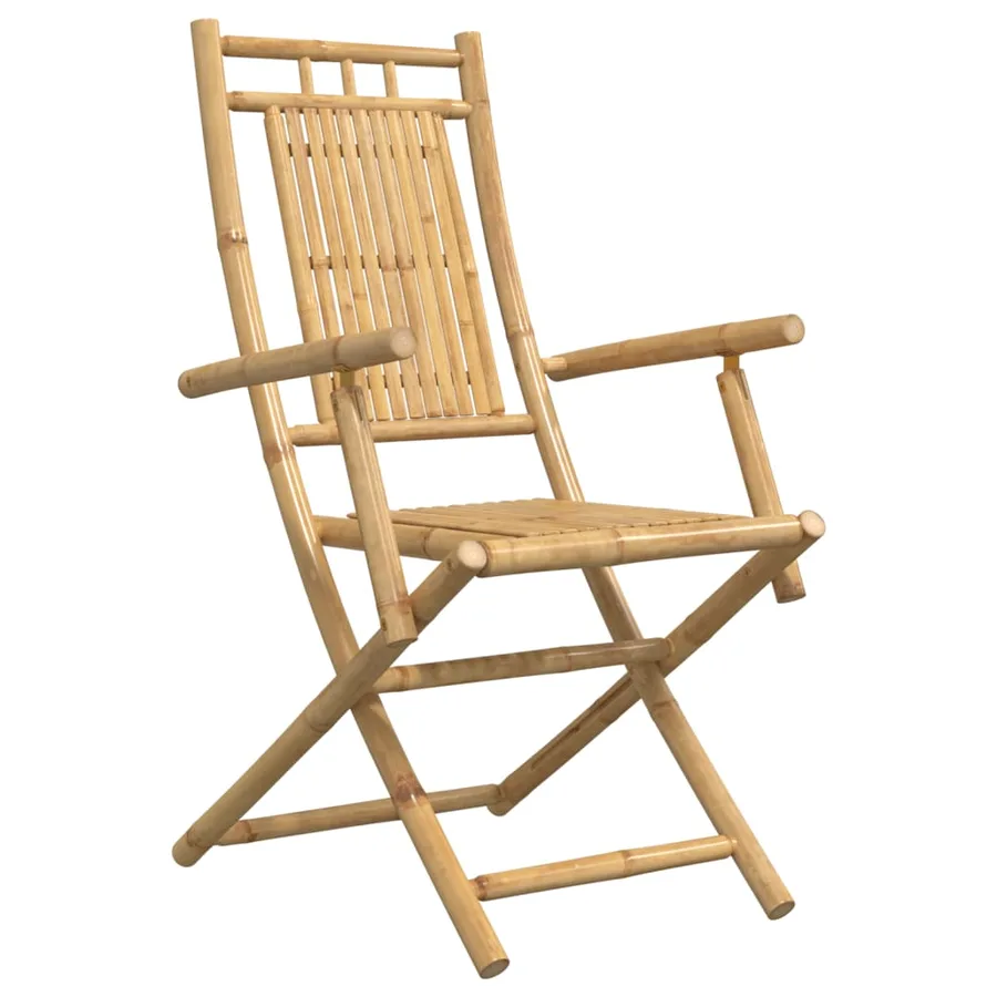 Chaises pliables de jardin lot de 2 53x66x99 cm bambou - 4