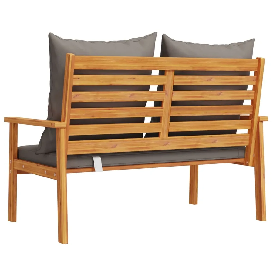 Canapé de jardin 120 cm avec coussin bois d'acacia massif - 6