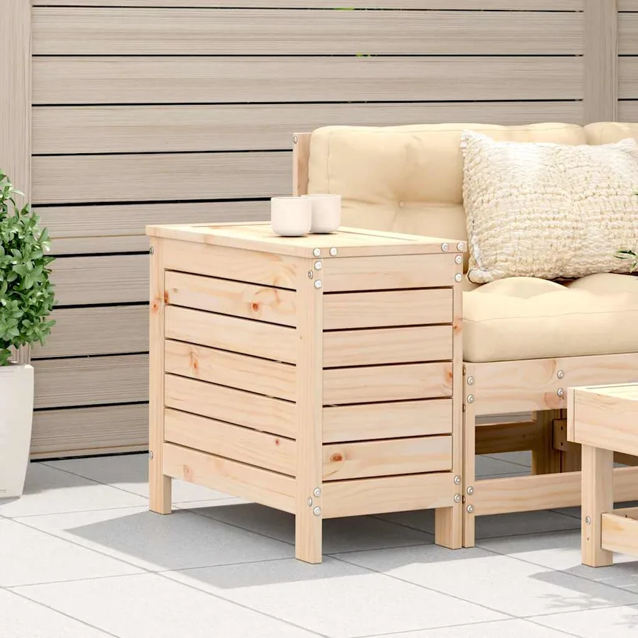 Repose-pied de jardin 62x31,5x52 cm bois de pin massif - 3