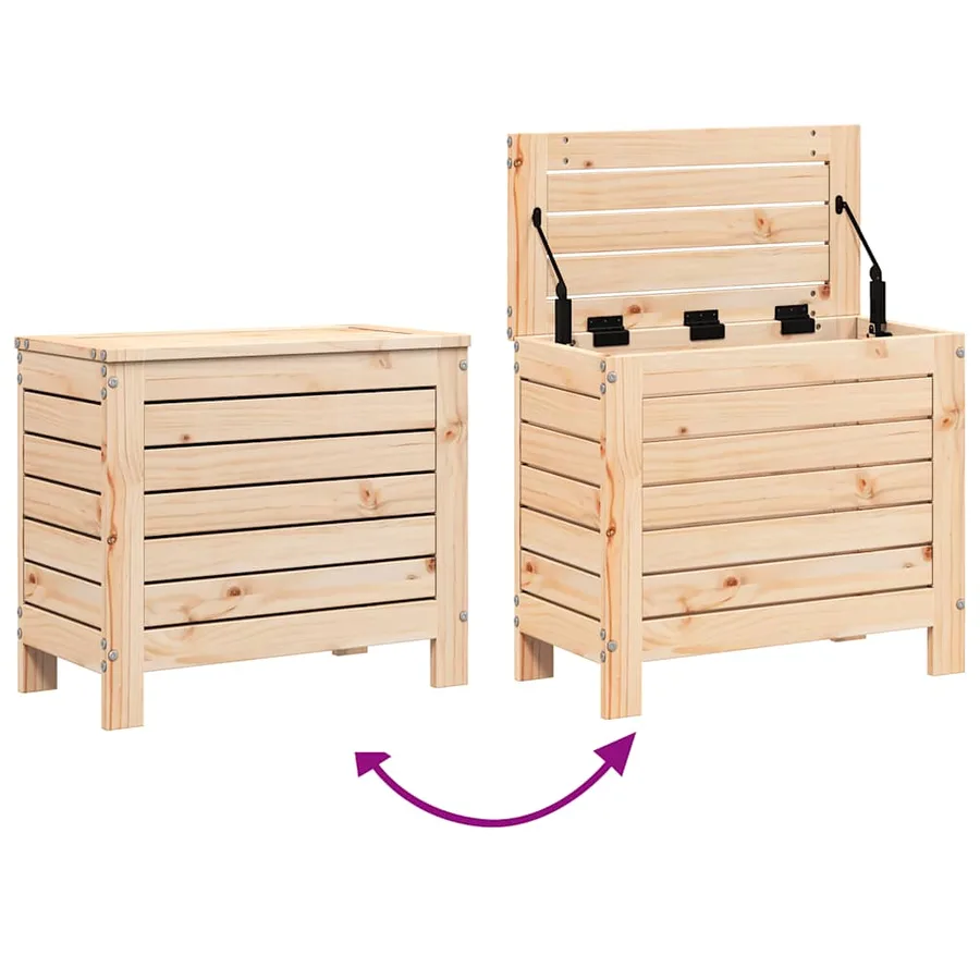 Repose-pied de jardin 62x31,5x52 cm bois de pin massif - 7