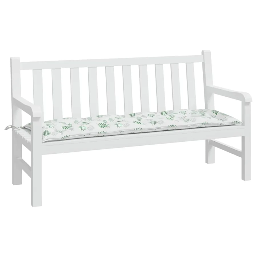 Coussin de banc de jardin motif de feuilles 150x50x7 cm - 3