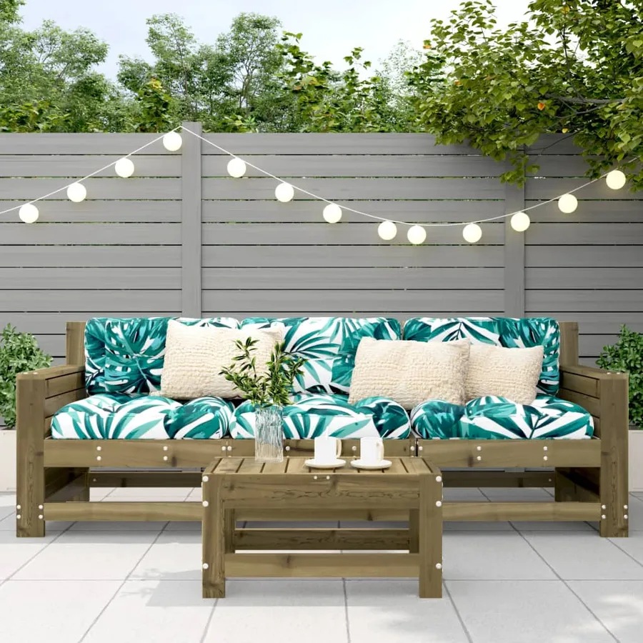 Repose-pied de jardin 62x30x32 cm bois de pin imprégné - 3