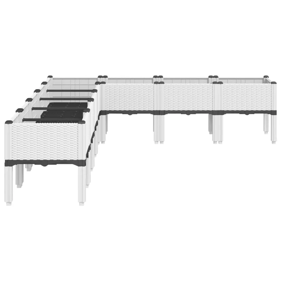 Jardinière avec pieds blanc 200x160x42 cm PP - 4