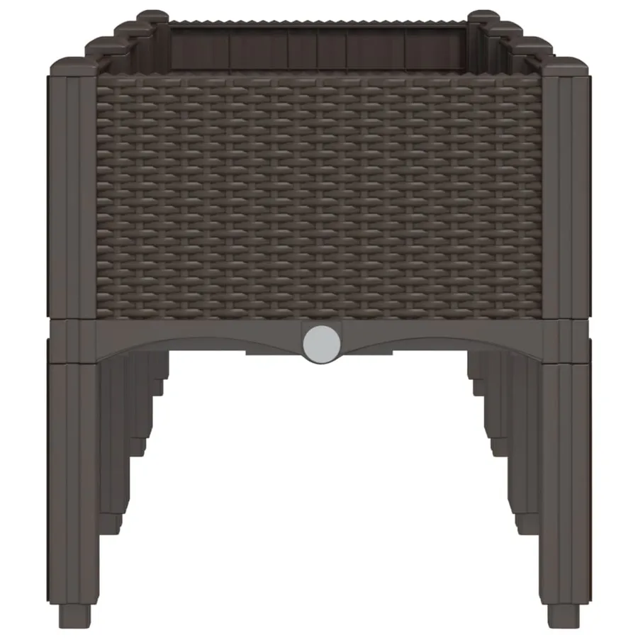 Jardinière avec pieds marron 120x40x42 cm PP - 4