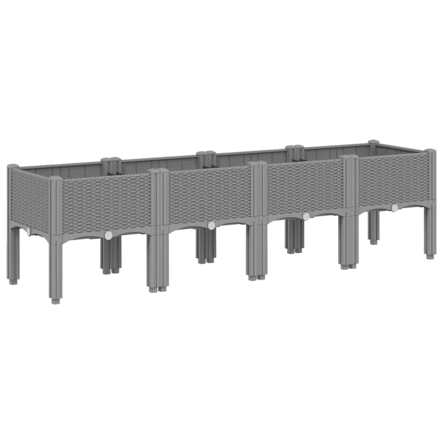 Jardinière avec pieds gris clair 160x40x42 cm PP - 2
