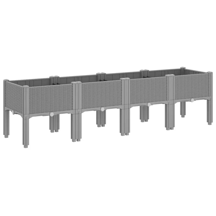 Jardinière avec pieds gris clair 160x40x42 cm PP - 5