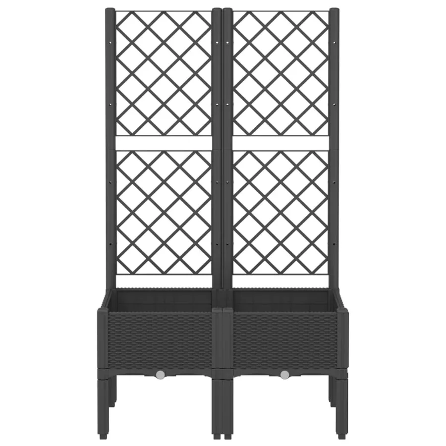 Jardinière avec treillis noir 80x40x142 cm PP - 3