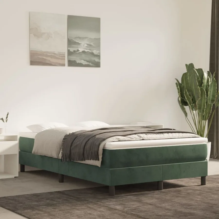 Matelas de lit à ressorts ensachés fermeté moyenne Vert foncé 120x200x20 cm