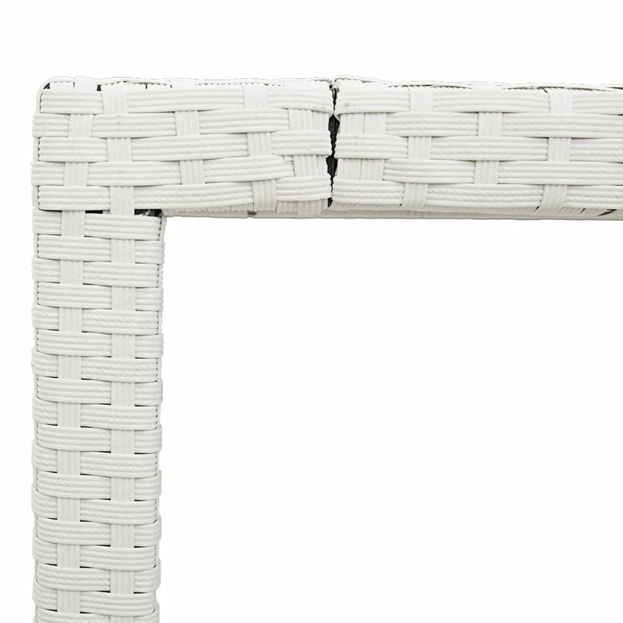 Table de jardin avec dessus en verre blanc résine tressée - 10
