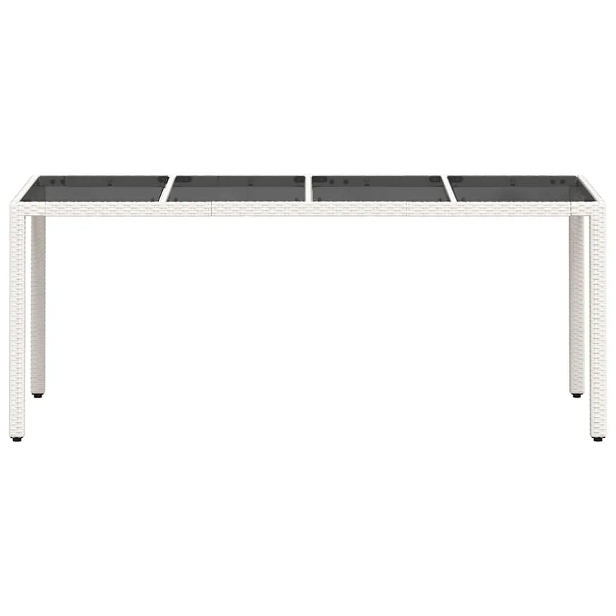 Table de jardin avec dessus en verre blanc résine tressée - 5