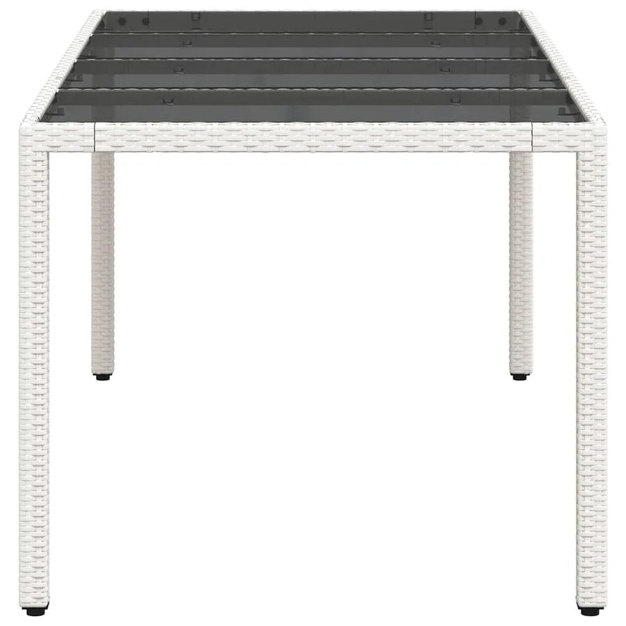 Table de jardin avec dessus en verre blanc résine tressée - 6