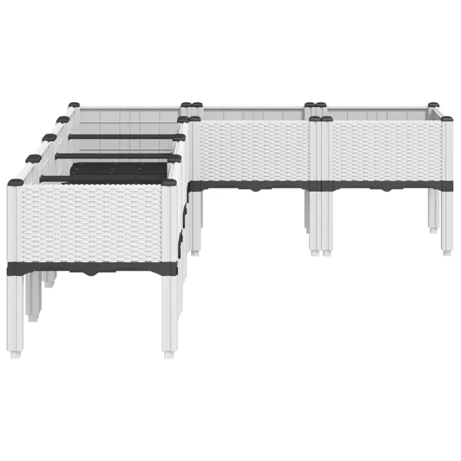 Jardinière avec pieds blanc 160x120x42 cm PP - 4